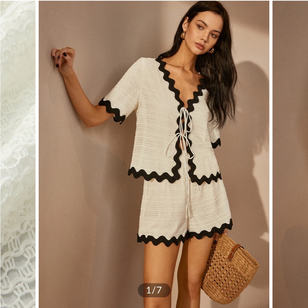 Commense Black and White Retro-Inspired Two-Piece Set